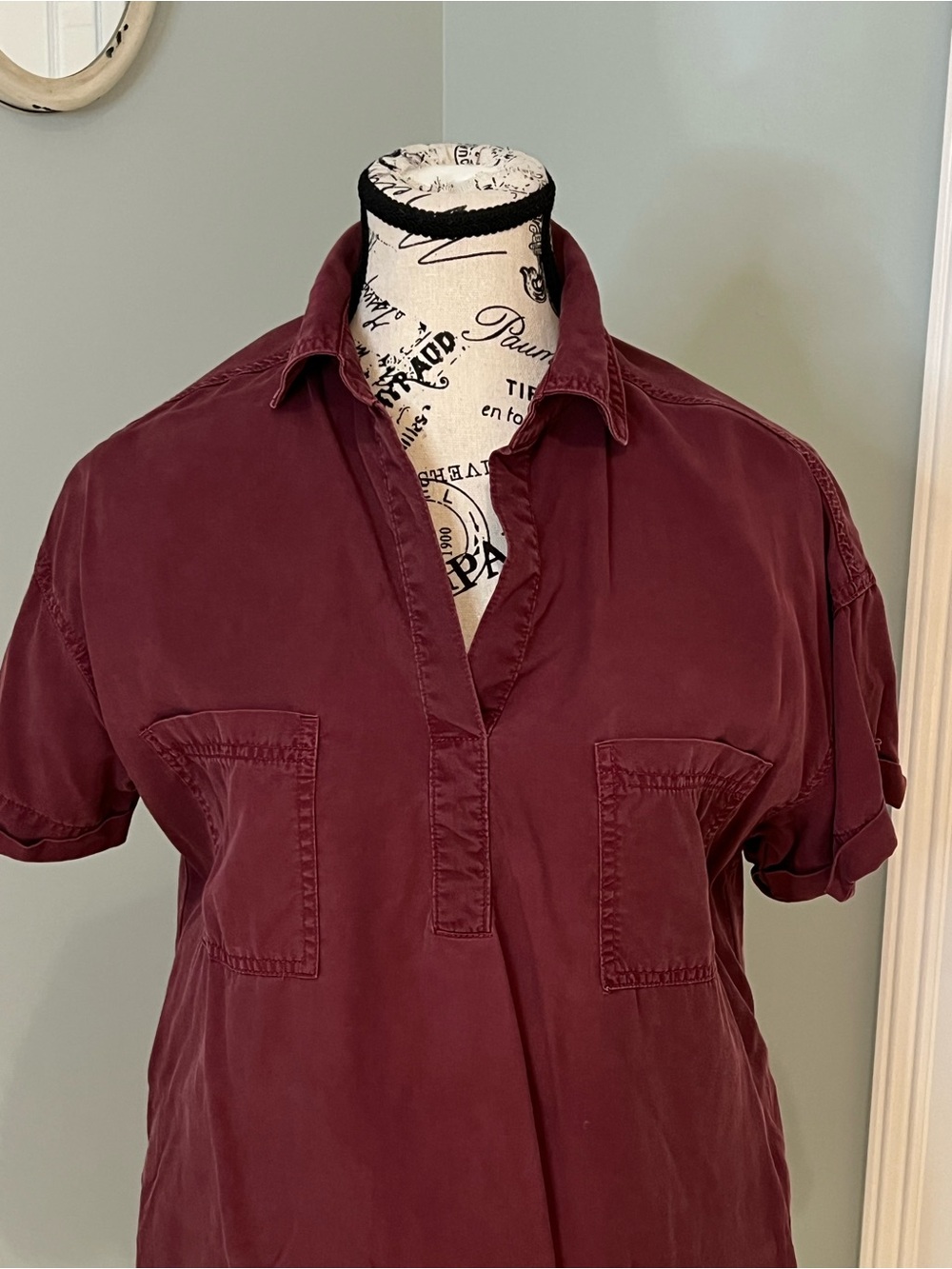 NWOT Universal Thread short sleeve utility shirt dress | SZ XS | V Neck |Pockets - Picture 9 of 13